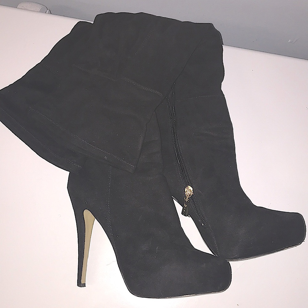 BEBE thigh high stilettos